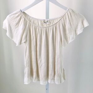 H.I.P. Juniors Cream Off the Shoulder Top XS